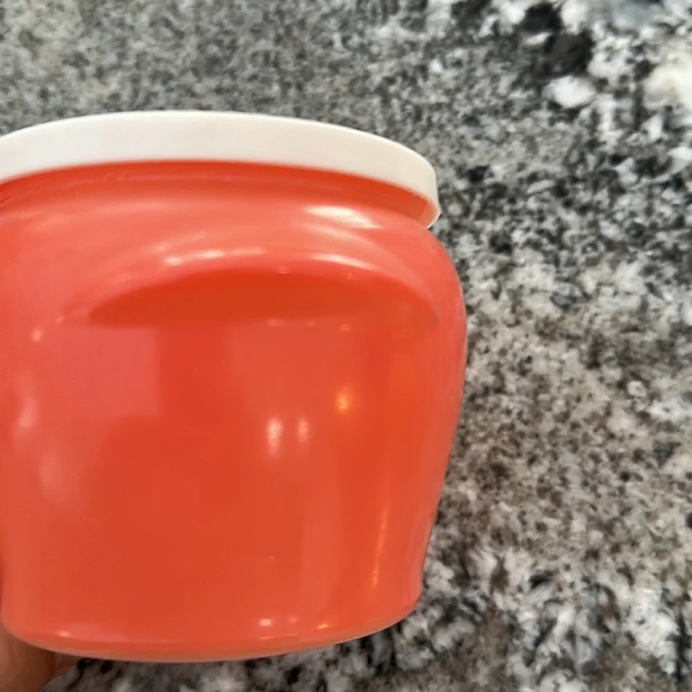 Glasbake McKee honey whip jar pot with lid - melon 2/$20
